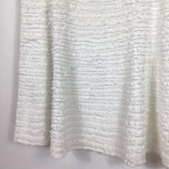 MICHAEL KORS White Flared A-line Ruffled Midi Skirt size 2 - Picture 2 of 5